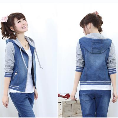 ÁO KHOÁC JEAN FORM NGẮN CÓ NÓN PHỐI TAY - NK304